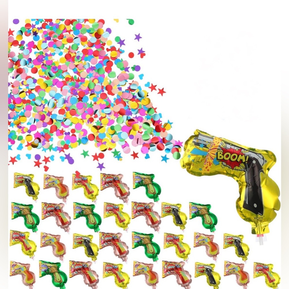 6 Colorful Confetti Poppers